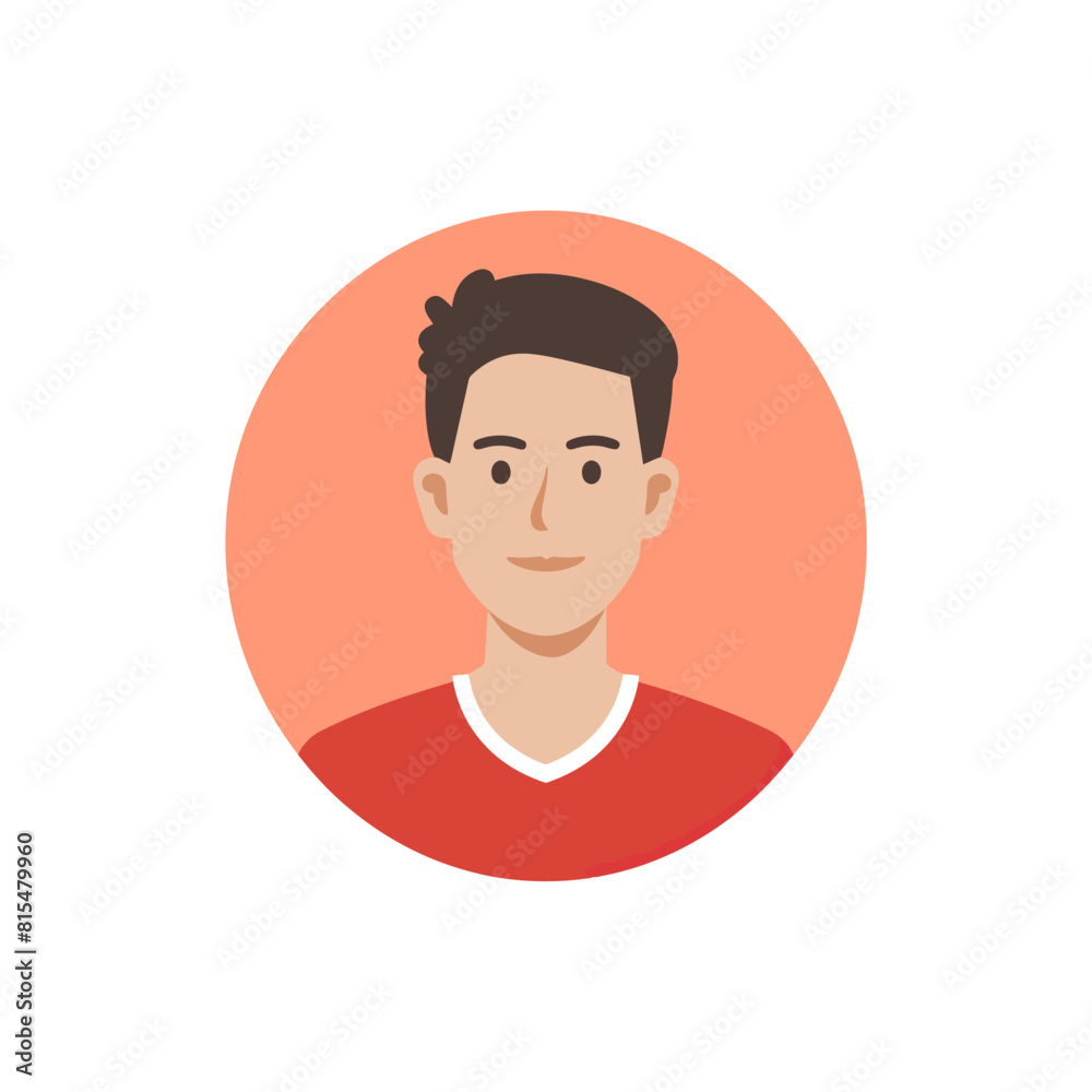 Portrait of a Young Man with a Confident Smile. Vector illustration design.