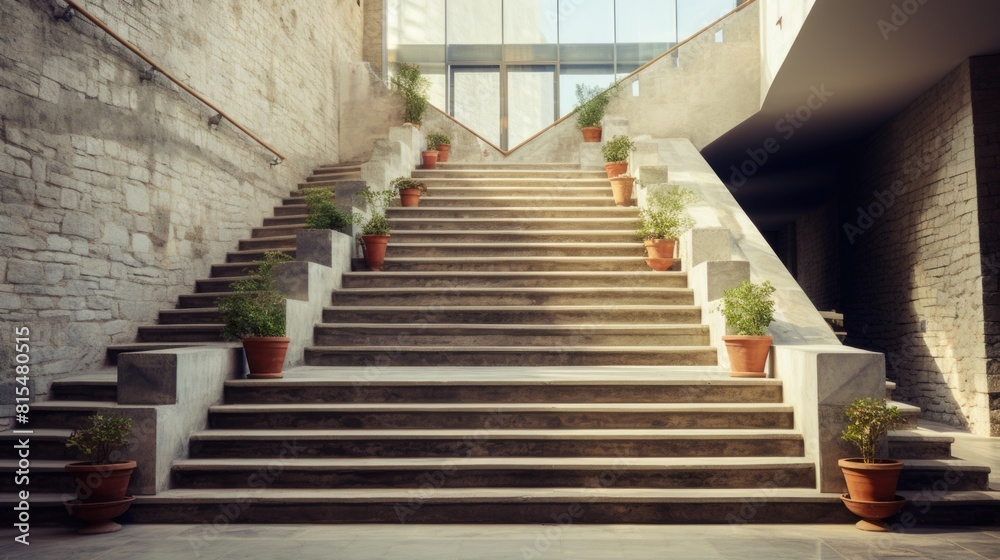 Collage or university stairs or ladder down to up shot