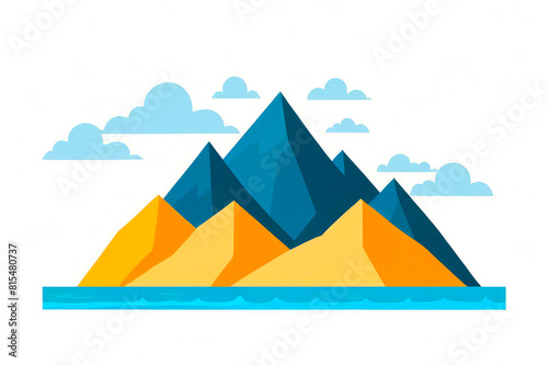 Illustration of mountains in vector style on a white background