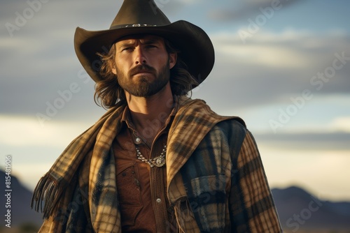  Portraits of sexy man exuding confidence and authenticity in their Cowboy Core ensembles, embodying the spirit of the American West.