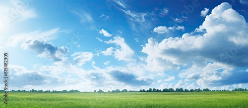 A picturesque summer scene of a beautiful blue sky adorned with a solitary rain cloud offers an ideal copy space for adding text in this stunning nature artwork 192 characters
