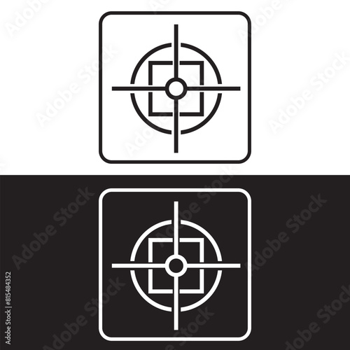 Target destination icon set. Aim sniper shoot group. Focus cursor bull eye mark collection. Vector illustration . isolated on white and black background. EPS 10/AI