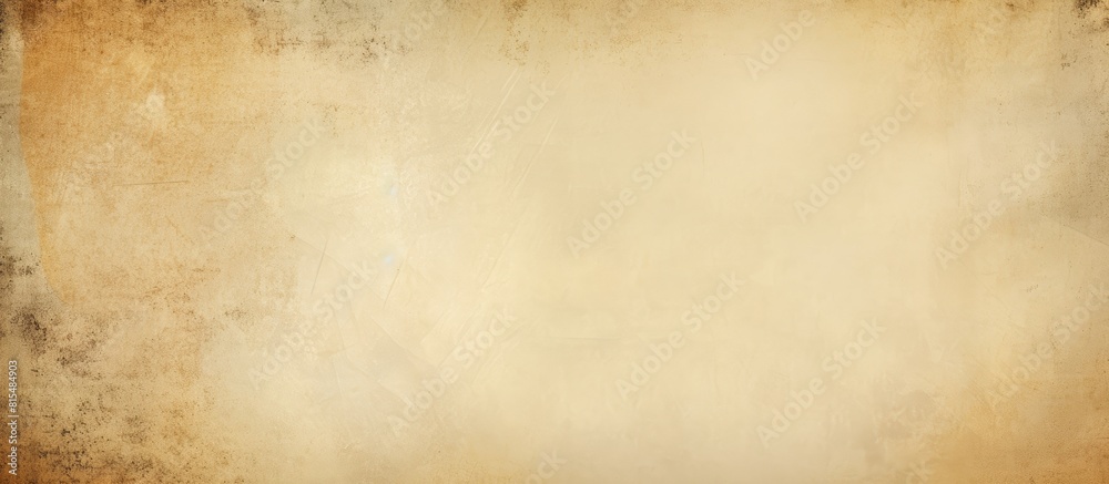 Copy space image of a beige yellow brown background with a light rough and textured paper texture featuring spotted blank areas