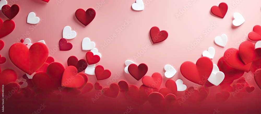 Valentine s Day themed background with red hearts as a symbol of love providing a copy space image Valentine s Day themed background with red hearts as a symbol of love providing a copy space image
