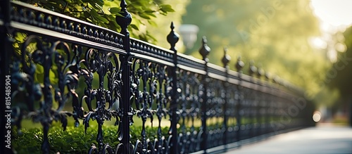 Copy space image of an elegant iron fence