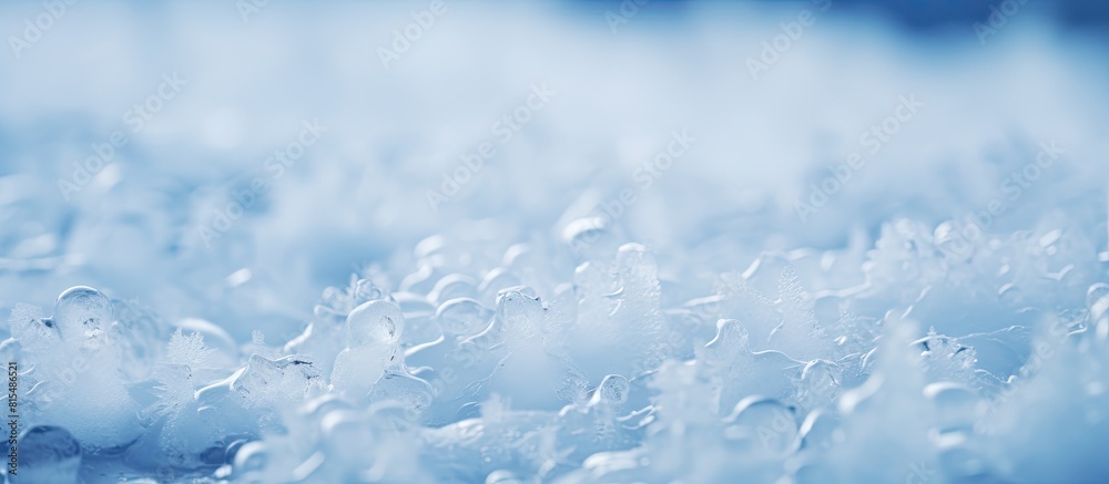 Obraz premium Snow texture close up with a shallow depth of field and blur Ideal for Christmas and New Year designs Capture the view with this copy space image creating a perfect winter background