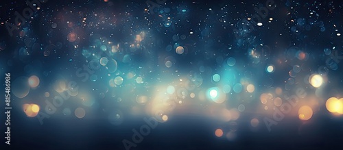 A blurred background with dimly lit lights at night creates an atmospheric copy space image