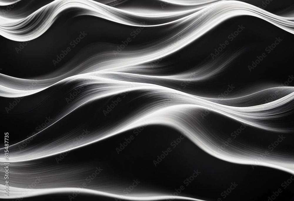 A soft and smooth digital illustration of silk-like waves blending pastels of black and white A soft and smooth digital illustration of silk-like waves blending pastels of black and white