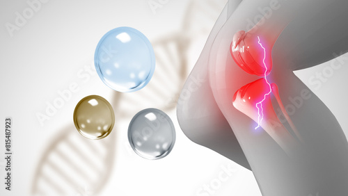 Treat bones and joints and bones Increase collagen in knee joints 3d Rendering