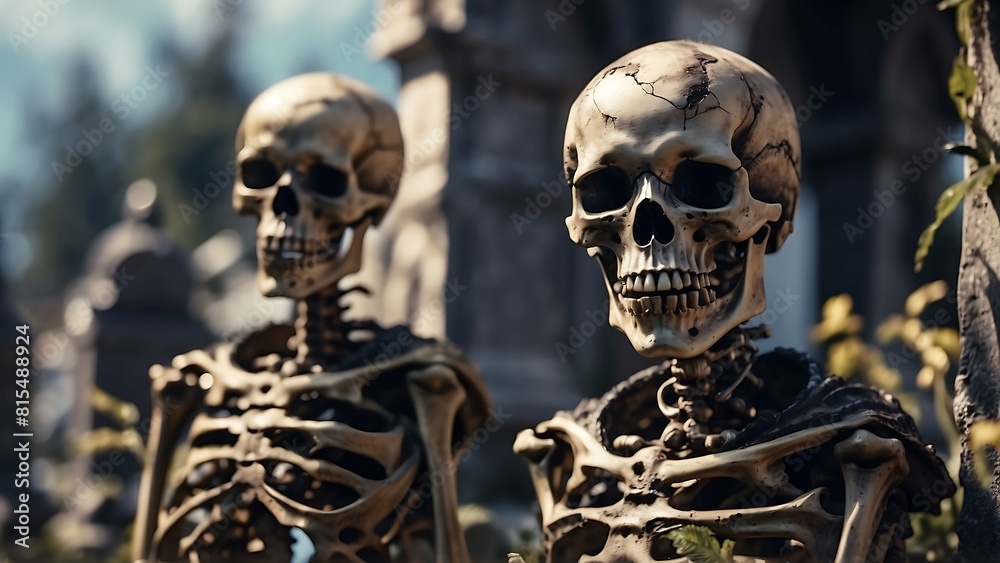 Spooky human skull isolated on background Spooky human skull isolated on background
