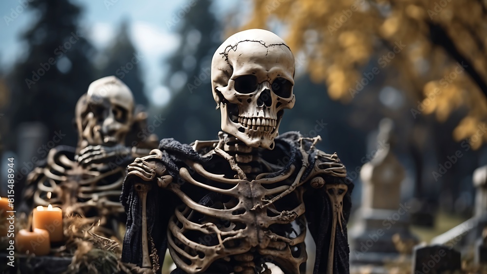 Spooky human skull isolated on background Spooky human skull isolated on background