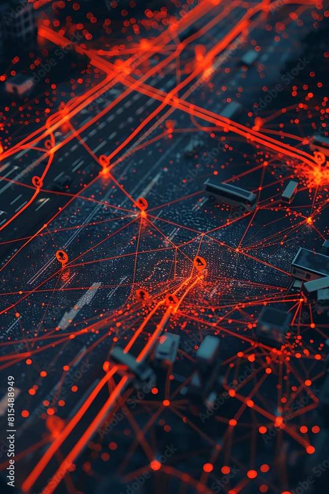 Fototapeta premium An intricate digital map of a global transportation network