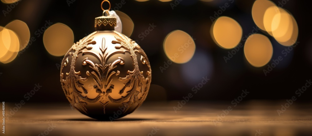 Christmas ornament created at home featuring a design and decoration unique to the maker s personal style with ample copy space image Christmas ornament created at home featuring a design and decoration unique to the maker s personal style with ample copy space image