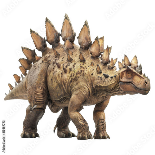 A stegosaurus dinosaur isolated on a transparent background.