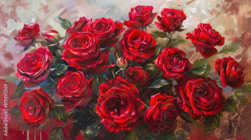 A vibrant bunch of red roses