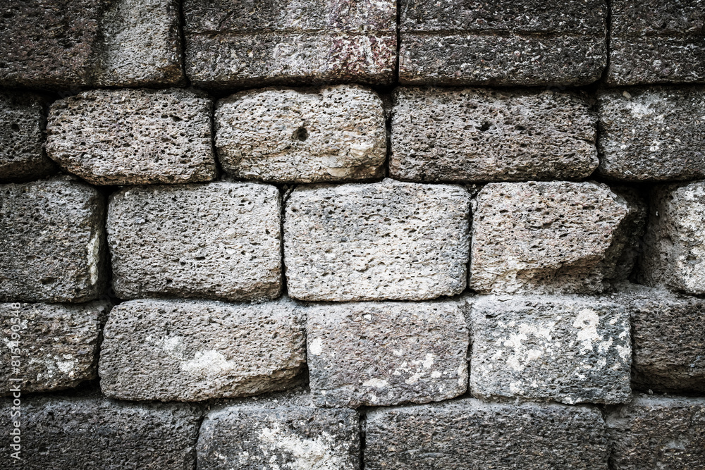 Naklejka premium the old brick wall texture with dramatic tone