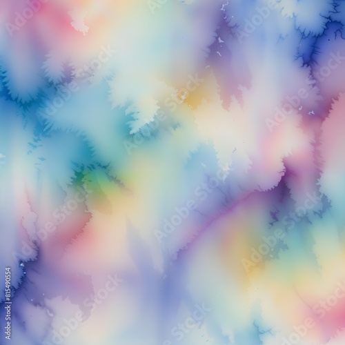 Abstract watercolor background with a soft blend of pastel colors including blue, pink, yellow, and green. 