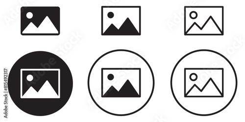 gallery icon set, image icon, picture symbol. photo gallery icon vector illustration.