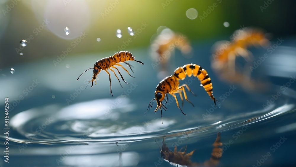 Obraz premium Insects on the surface of the water