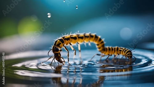 Insects on the surface of the water photo
