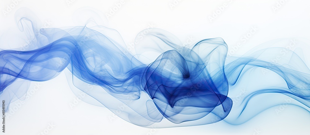 A serene image of blue smoke against a pristine white backdrop. Creative banner. Copyspace image A serene image of blue smoke against a pristine white backdrop. Creative banner. Copyspace image