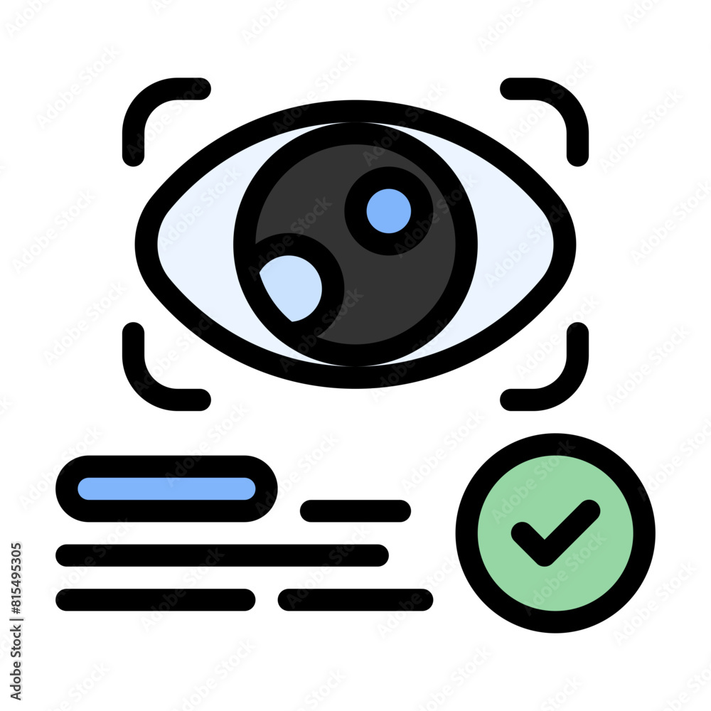 Eye Recognition Line With Line Flat Color Style Eye Recognition Line With Line Flat Color Style