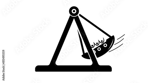 Swinging boat, black isolates silhouette
