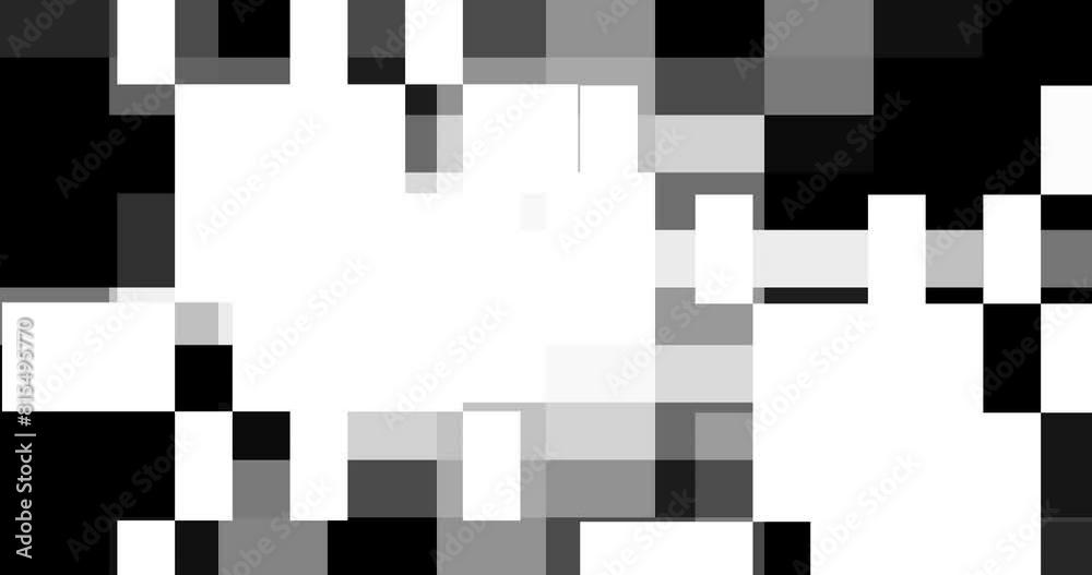 Abstract CGI motion graphics and animated background transition with white and black pixel figures. Transition mask templates. Pixel transition
Abstract CGI motion graphics and animated background transition with white and black pixel figures. Transition mask templates. Pixel transition