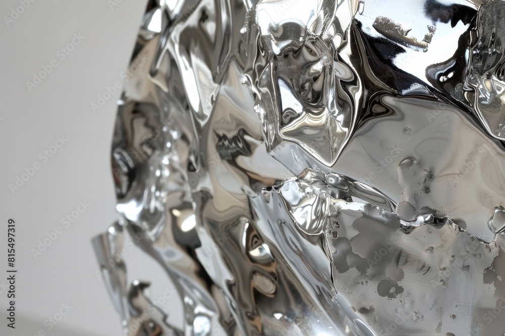 Fototapeta premium Shiny silver metal, essential chemical element in industry and jewelry