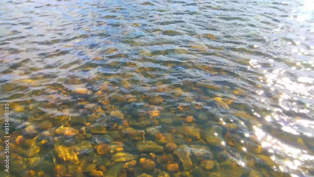 rocky river bottom on a sunny day 4k rocky river bottom on a sunny day 4k