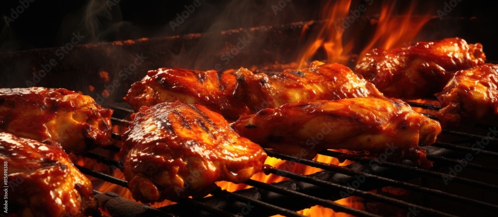 Barbecued chicken legs with copy space image Barbecued chicken legs with copy space image