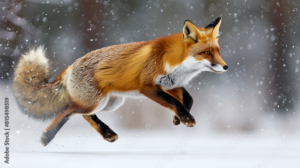 Fox leaping through snow Fox leaping through snow