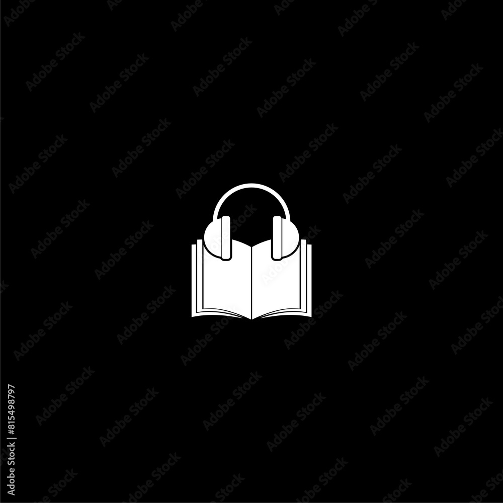 Audio book simple icon isolated on dark background Audio book simple icon isolated on dark background
