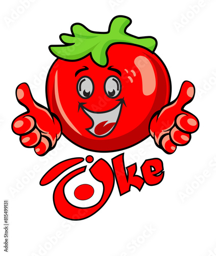 tomato emoji okay || okay vector illustration
