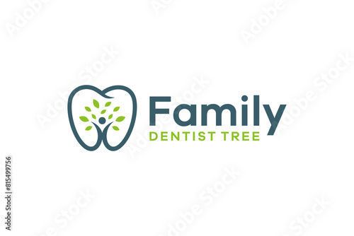 Vector logo of Dental life and Dental clinic, leaf, tree, person.