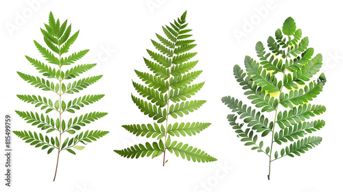 Set of acacia tree leaves  with their feathery  fine-textured foliage that provides a light  airy canopy 