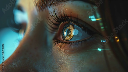 ITテクノロジーを取り込んだ未来の女性の瞳