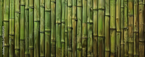 An organic bamboo wall with vertical lines and a natural greenish tint