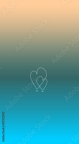 color gradient background and a love symbol in the middle