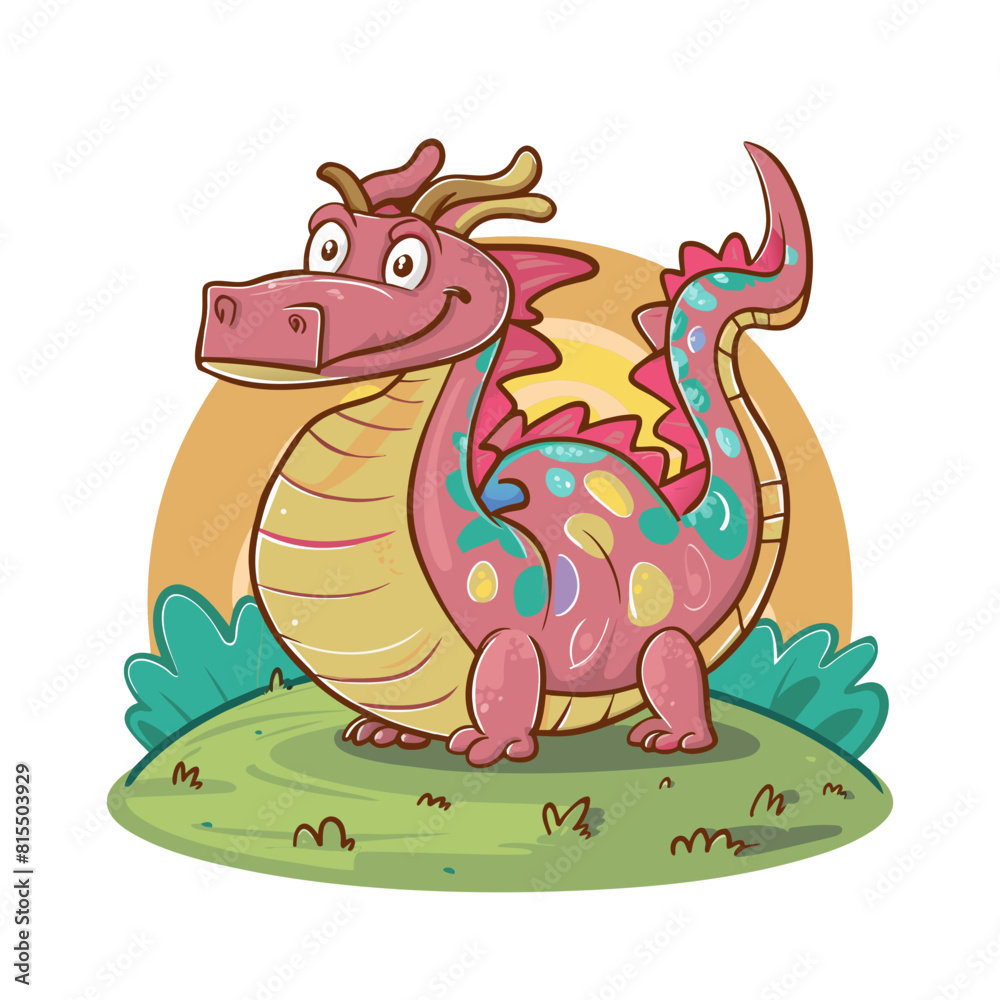 Obraz premium Dragon Doodle Art: Majestic Illustration of a Legendary Creature