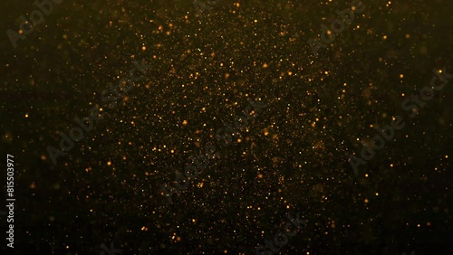 Gold particle backgrounds with golden particle light falling loop