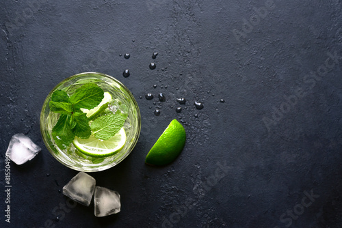 Mojito - cold summer lemonade with lime and mint.