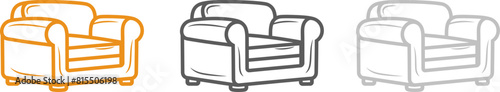 Foto Armchair interior silhouette. Vector template eps10 design.