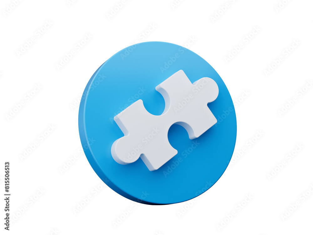 Blue 3D jigsaw puzzle icon 3d illustration Blue 3D jigsaw puzzle icon 3d illustration