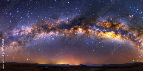 Majestic Milky Way Arc Over Desert Landscape at Night