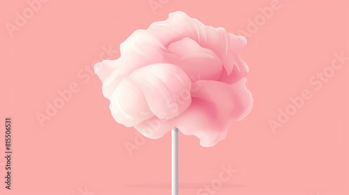 Pink cotton candy flat design, top view, cotton candy theme, cartoon drawing, Analogous Color Scheme