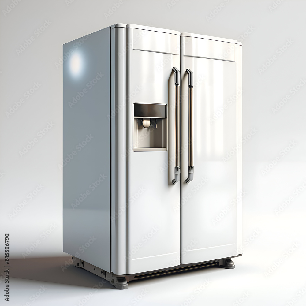 Modern refrigerator on a white background. 3d rendering Modern refrigerator on a white background. 3d rendering