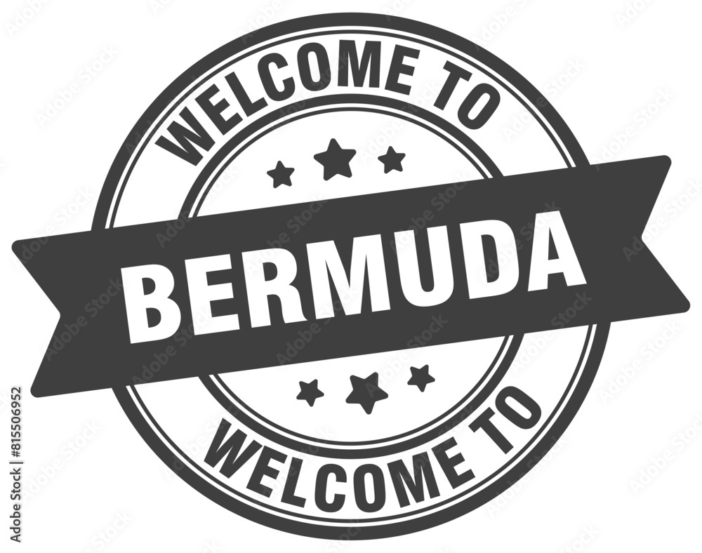 Fototapeta premium Welcome to Bermuda stamp. Bermuda round sign