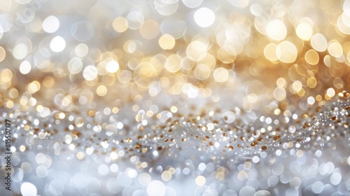 A blurry image of gold and silver sparkles with a sense of movement and energy