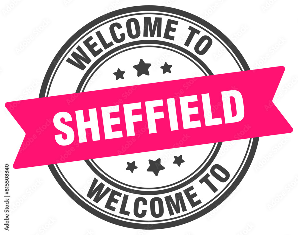 Fototapeta premium Welcome to Sheffield stamp. Sheffield round sign